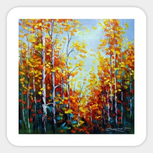 Autumn breath of birches Sticker